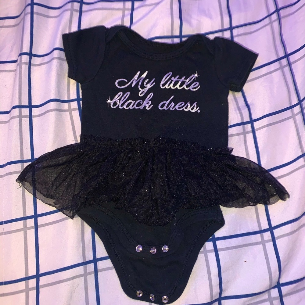 “My little black dress” baby dress onsie